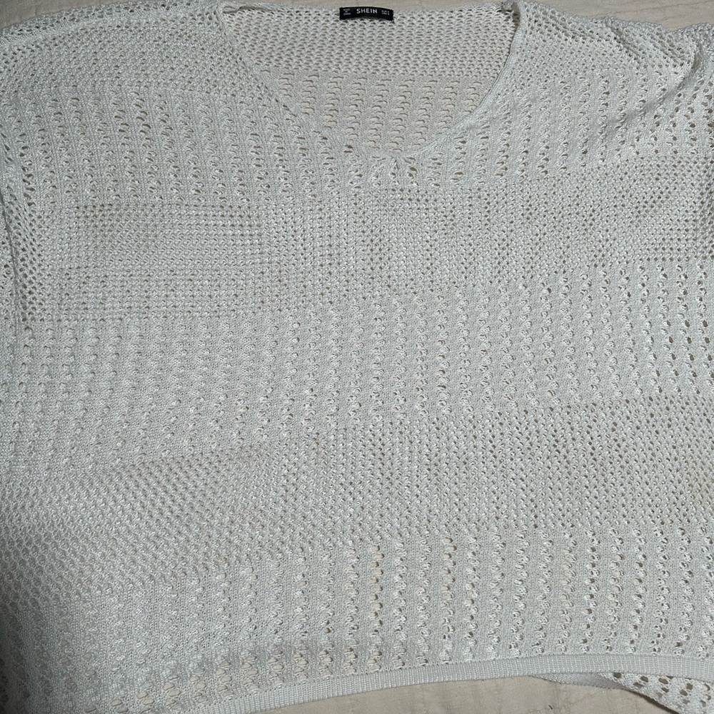 Shein White Knit Coverup